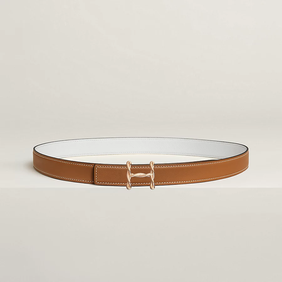 H Torsade belt buckle & Reversible leather strap 24 mm - Image 1